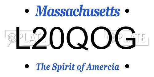 L20QOG Massachusetts License Plate