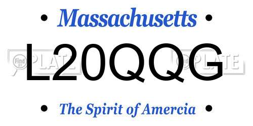 L20QQG Massachusetts License Plate