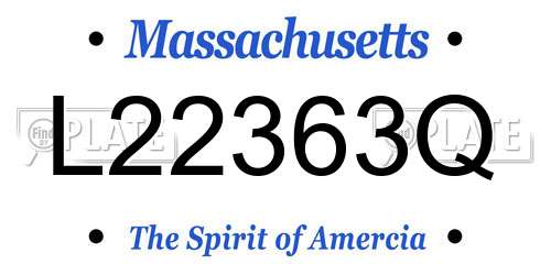 L22363Q Massachusetts License Plate