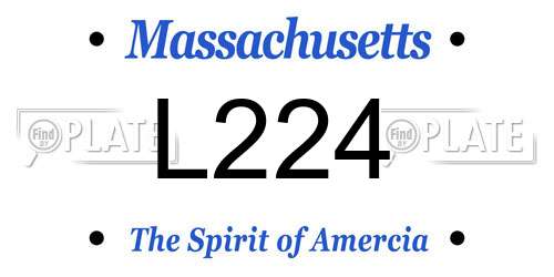 L224 Massachusetts License Plate