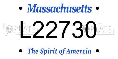 L22730 Massachusetts License Plate