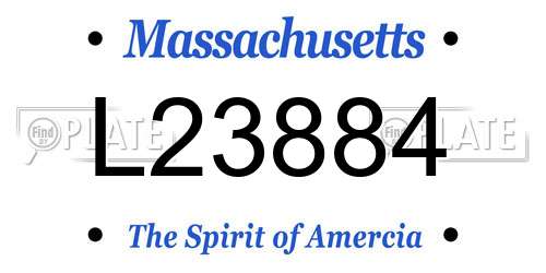 L23884 Massachusetts License Plate