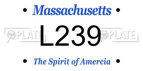 L239 Massachusetts License Plate