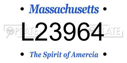 L23964 Massachusetts License Plate