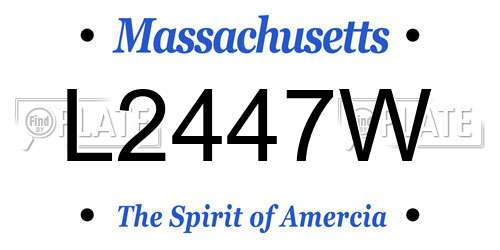 L2447W Massachusetts License Plate