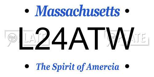 L24ATW Massachusetts License Plate