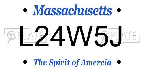 L24W5J Massachusetts License Plate