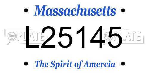 L25145 Massachusetts License Plate