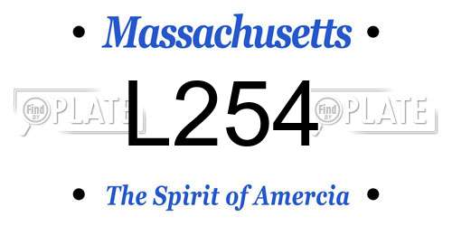 L254 Massachusetts License Plate