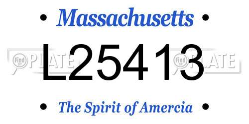 L25413 Massachusetts License Plate