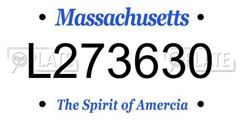L273630 Massachusetts License Plate