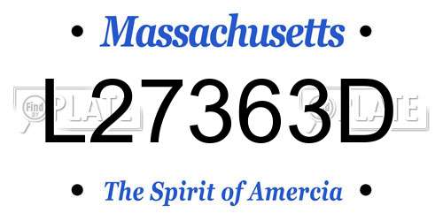 L27363D Massachusetts License Plate