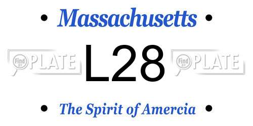 L28 Massachusetts License Plate