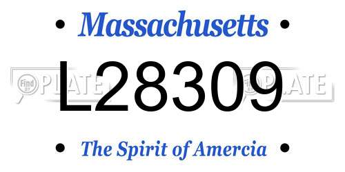 L28309 Massachusetts License Plate