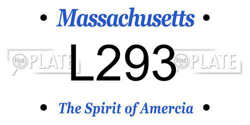 L293 Massachusetts License Plate