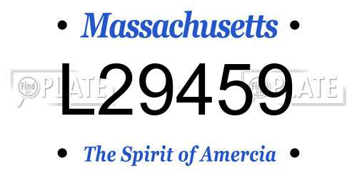 L29459 Massachusetts License Plate