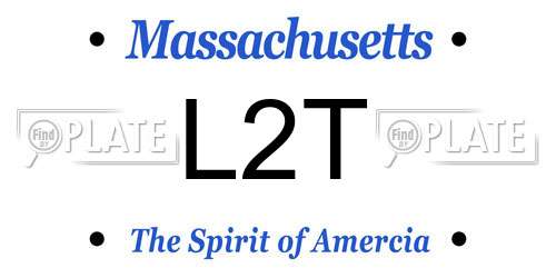 L2T Massachusetts License Plate
