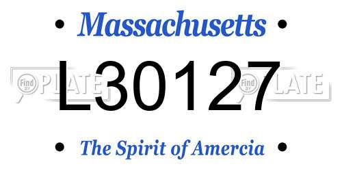 L30127 Massachusetts License Plate