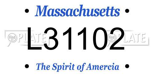 L31102 Massachusetts License Plate