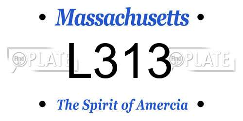 L313 Massachusetts License Plate
