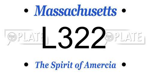 L322 Massachusetts License Plate