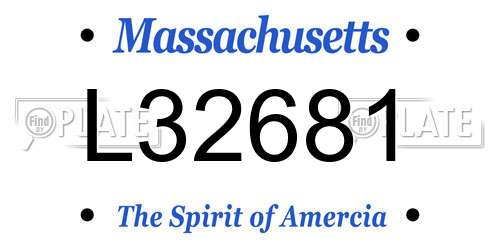L32681 Massachusetts License Plate