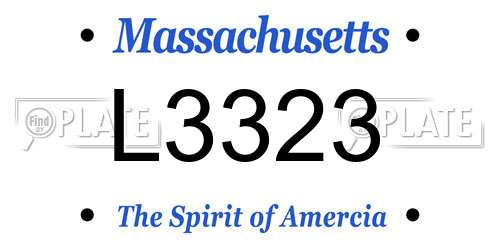 L3323 Massachusetts License Plate