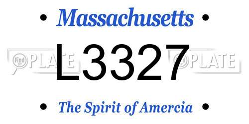 L3327 Massachusetts License Plate