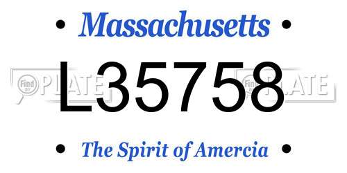 L35758 Massachusetts License Plate