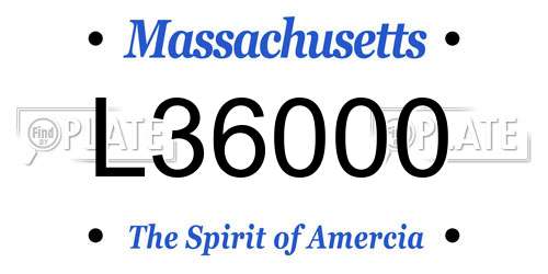 L36000 Massachusetts License Plate