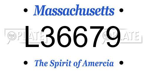 L36679 Massachusetts License Plate