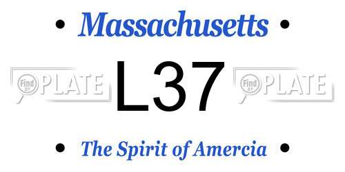 L37 Massachusetts License Plate