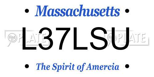 L37LSU Massachusetts License Plate