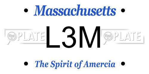 L3M Massachusetts License Plate