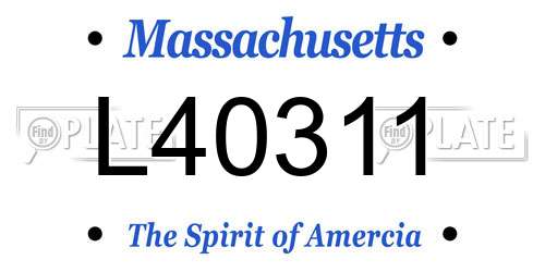 L40311 Massachusetts License Plate