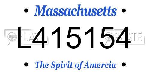 L415154 Massachusetts License Plate