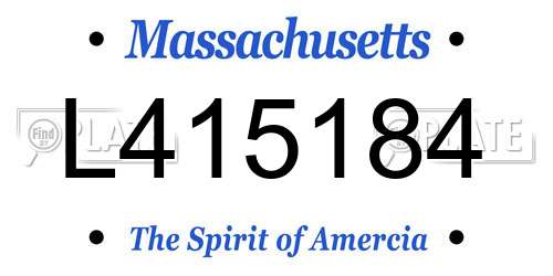 L415184 Massachusetts License Plate