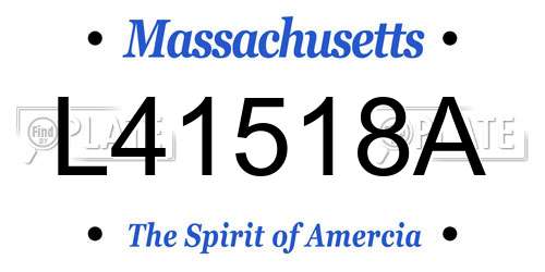 L41518A Massachusetts License Plate