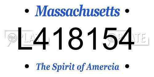 L418154 Massachusetts License Plate
