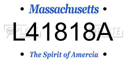 L41818A Massachusetts License Plate