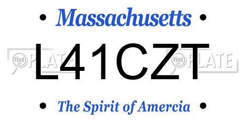 L41CZT Massachusetts License Plate