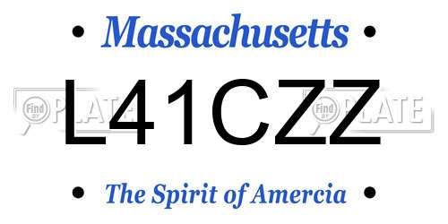 L41CZZ Massachusetts License Plate