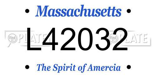 L42032 Massachusetts License Plate