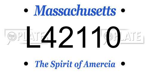 L42110 Massachusetts License Plate