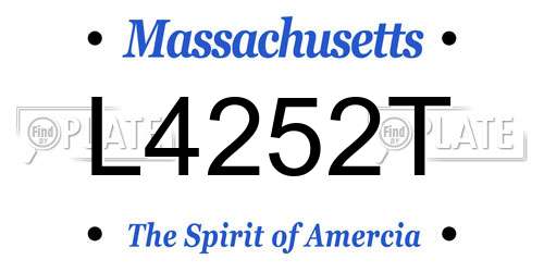 L4252T Massachusetts License Plate