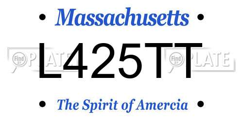 L425TT Massachusetts License Plate