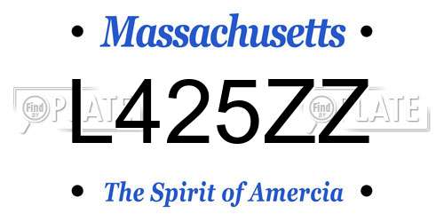 L425ZZ Massachusetts License Plate