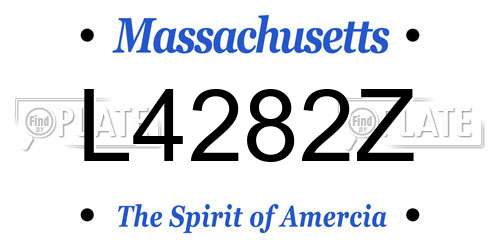 L4282Z Massachusetts License Plate