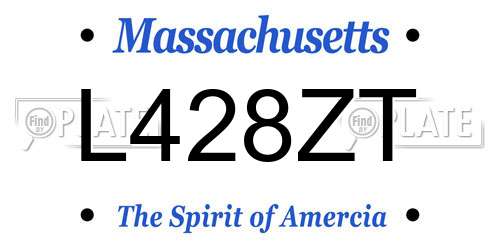 L428ZT Massachusetts License Plate