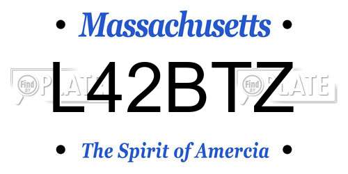 L42BTZ Massachusetts License Plate